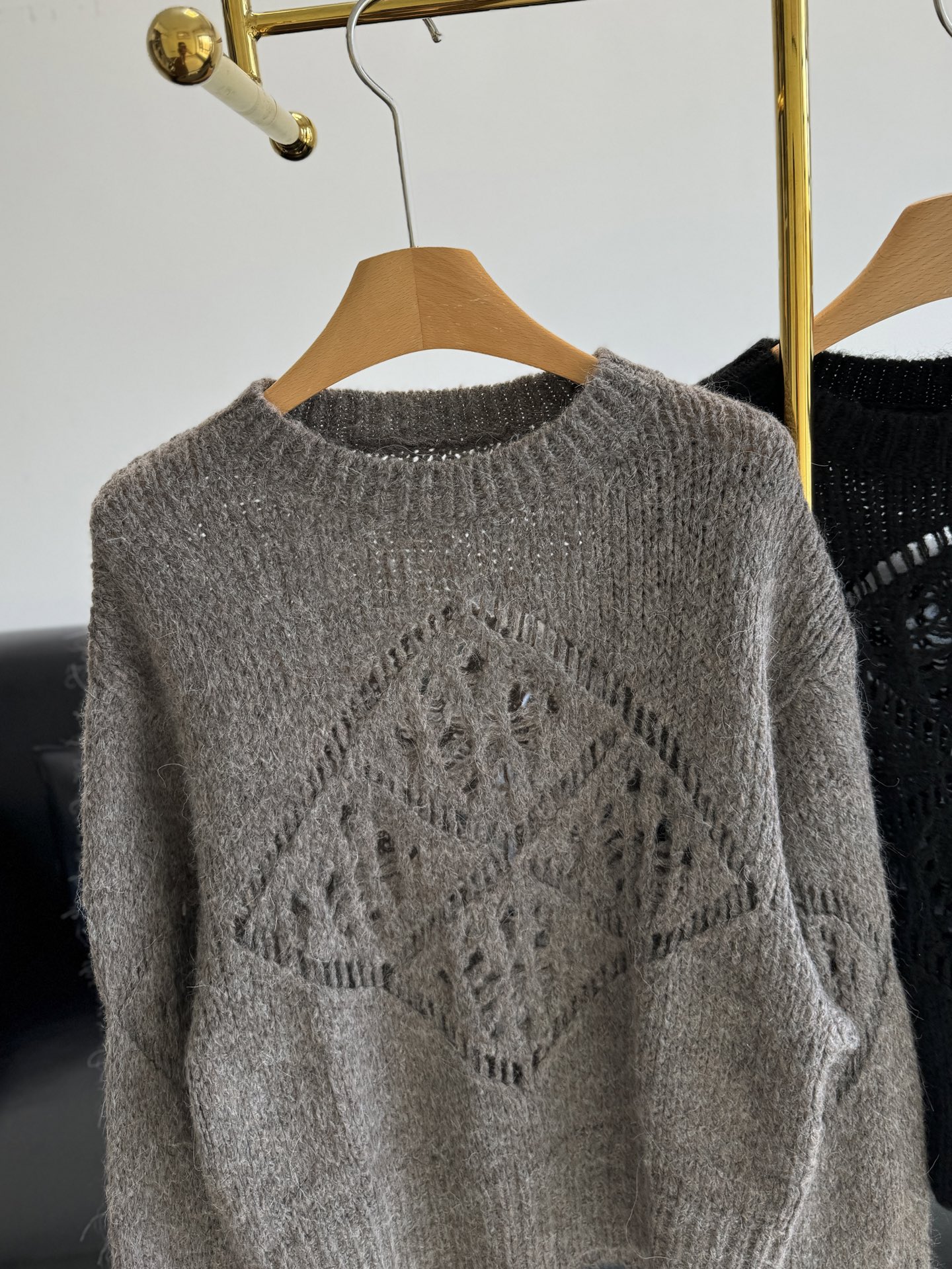 Openwork Knit Pullover Sweater, Crew Neck Long Sleeve Knitwear for Women 5 i1755594883936 1075 0 2