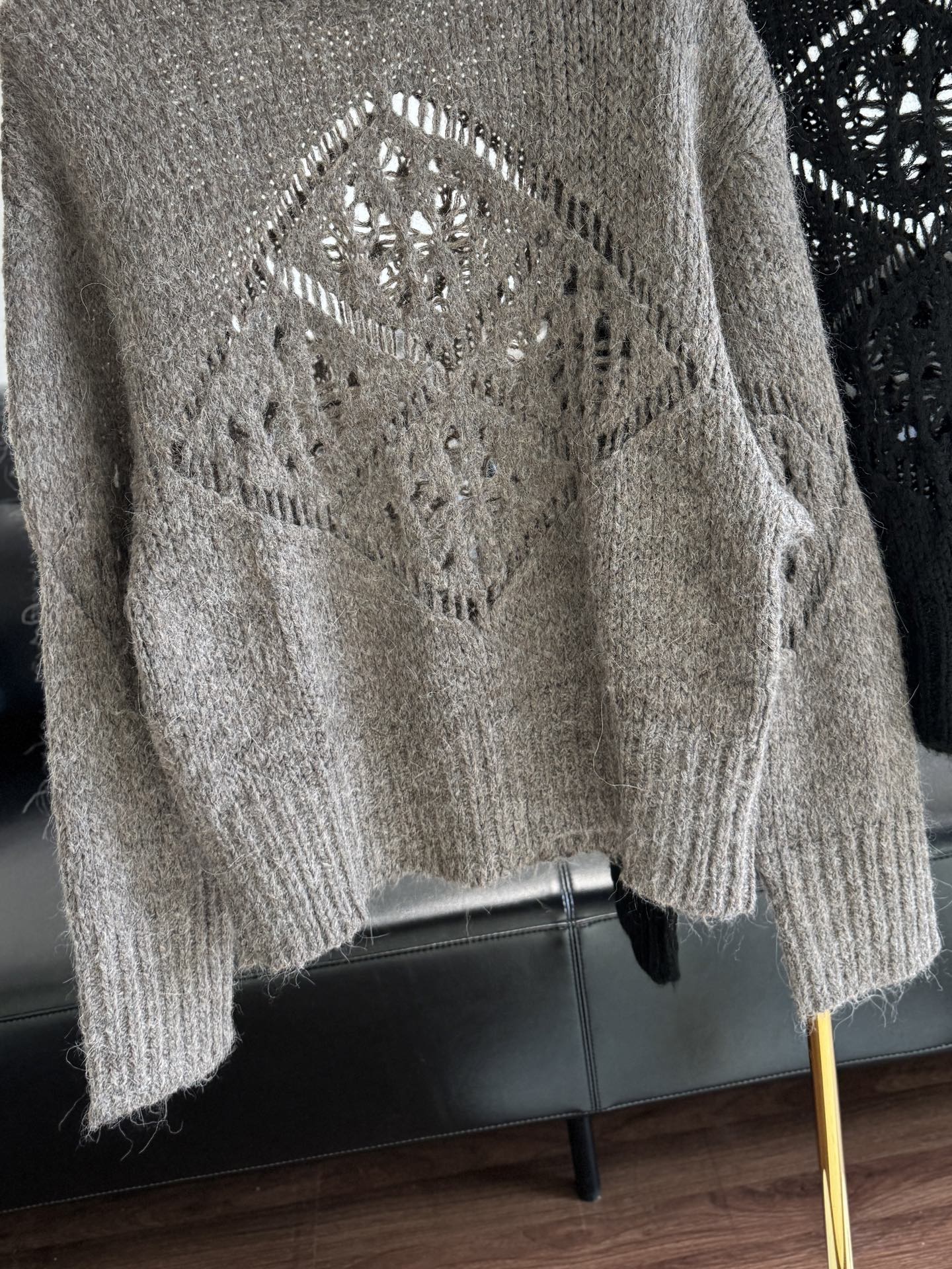 Openwork Knit Pullover Sweater, Crew Neck Long Sleeve Knitwear for Women 6 i1755594883936 2820 0 3