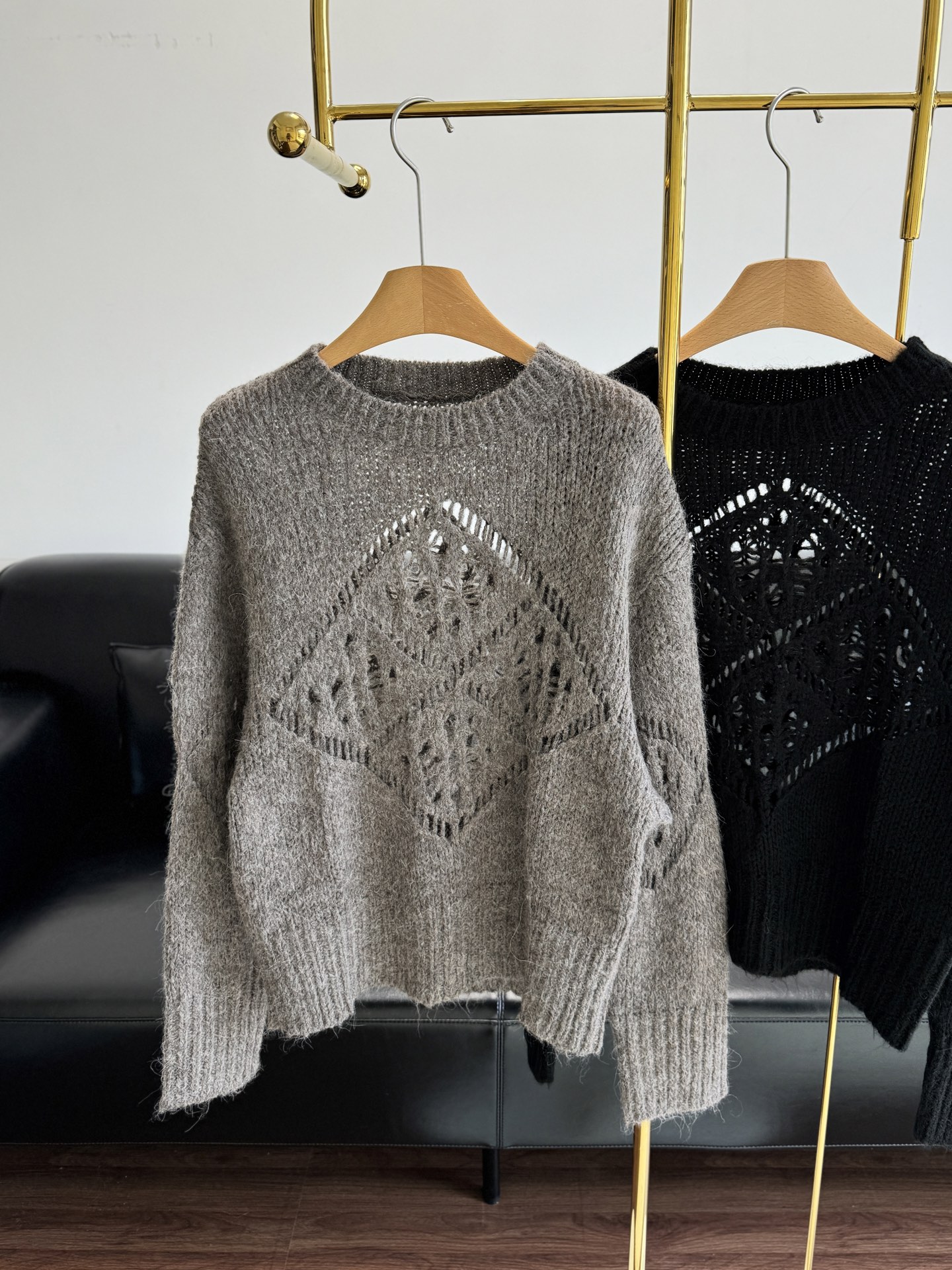 Openwork Knit Pullover Sweater, Crew Neck Long Sleeve Knitwear for Women 4 i1755594886450 5292 0 1