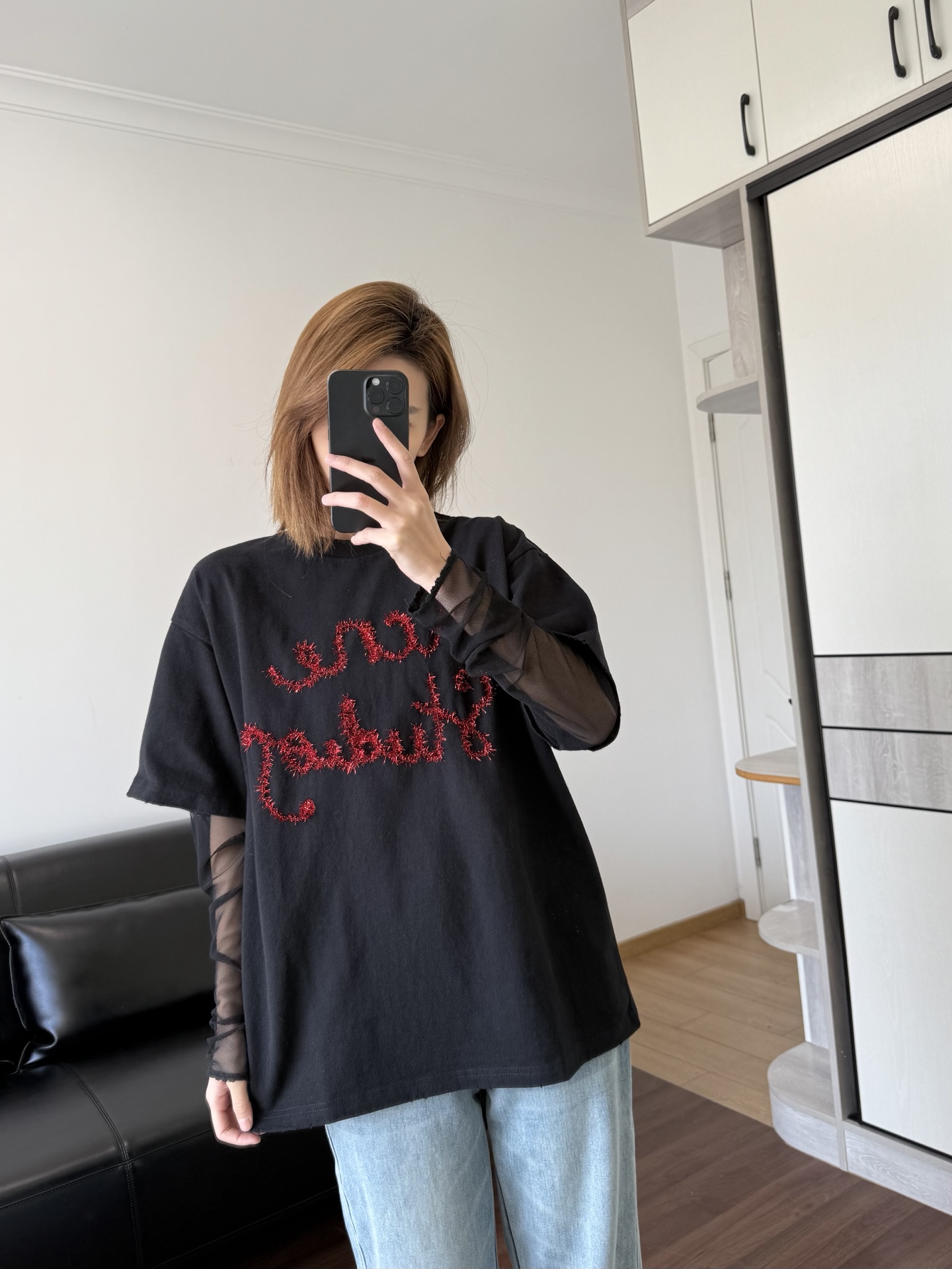 NO:610327,Model 166 98 wears size S, loose effect, alexander wang19860909模特166 98穿S码宽松效果,,alexander wang,Women's clothing