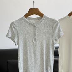 🌾lululemon同款 Hold Tight女士短袖亨利衫莫代尔面料柔软透湿:带罗纹纹理和四面弹力舒适 🌾lululemon同款 Hold Tight女士短袖亨利衫莫代尔面料柔软透湿:带罗纹纹理和四面弹力舒适