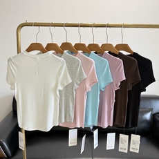 🌾lululemon同款 Hold Tight女士短袖亨利衫莫代尔面料柔软透湿:带罗纹纹理和四面弹力舒适 🌾lululemon同款 Hold Tight女士短袖亨利衫莫代尔面料柔软透湿:带罗纹纹理和四面弹力舒适