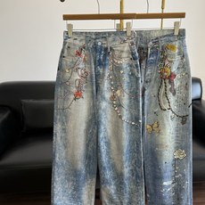 🌾Ed Hardy埃德哈迪秋季 新款3D印花牛仔裤采用高腰阔腿版型,裤型宽松慵懒自带街头松弛感,带有自然 🌾Ed Hardy埃德哈迪秋季 新款3D印花牛仔裤采用高腰阔腿版型,裤型宽松慵懒自带街头松弛感,带有自然