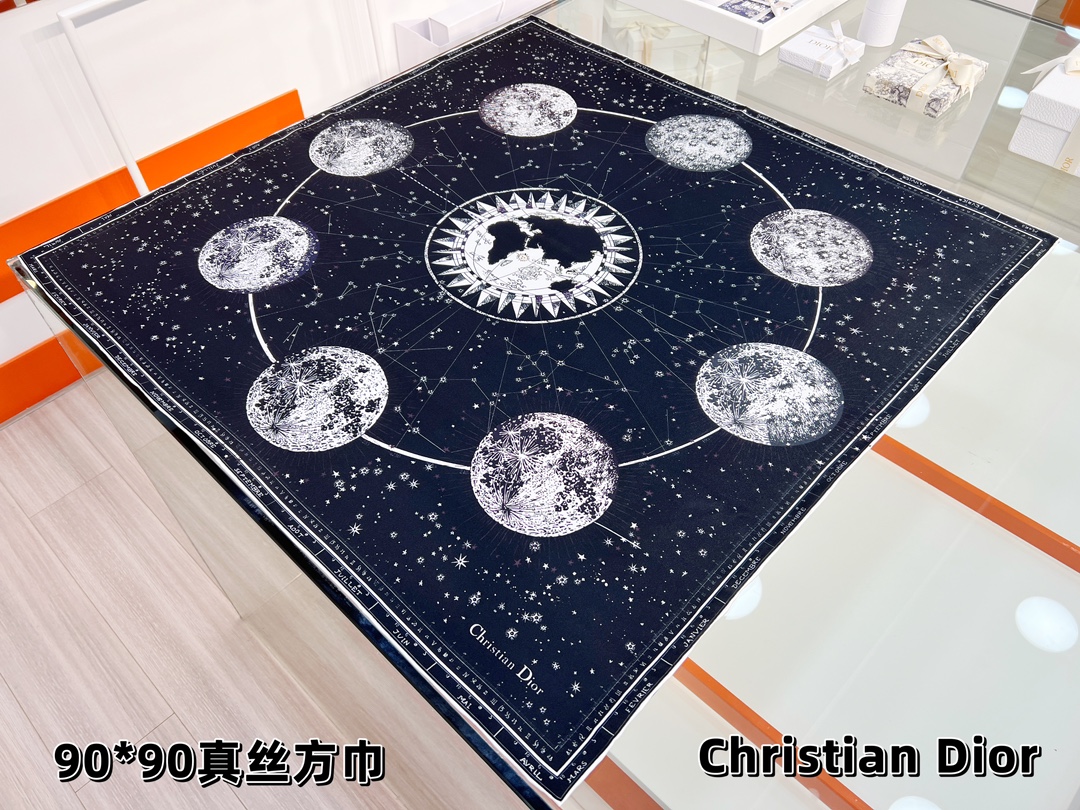 Dior 星座系列～90真丝印花方巾