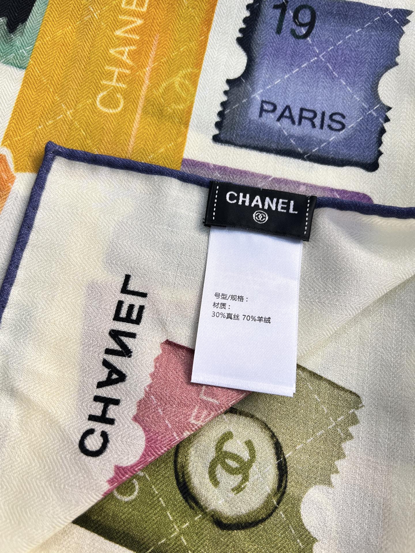 💰Chanel ~25秋冬新品～“集邮藏家”【140双面丝毛披肩】手工卷边丝毛方巾（30%桑蚕丝70%羊