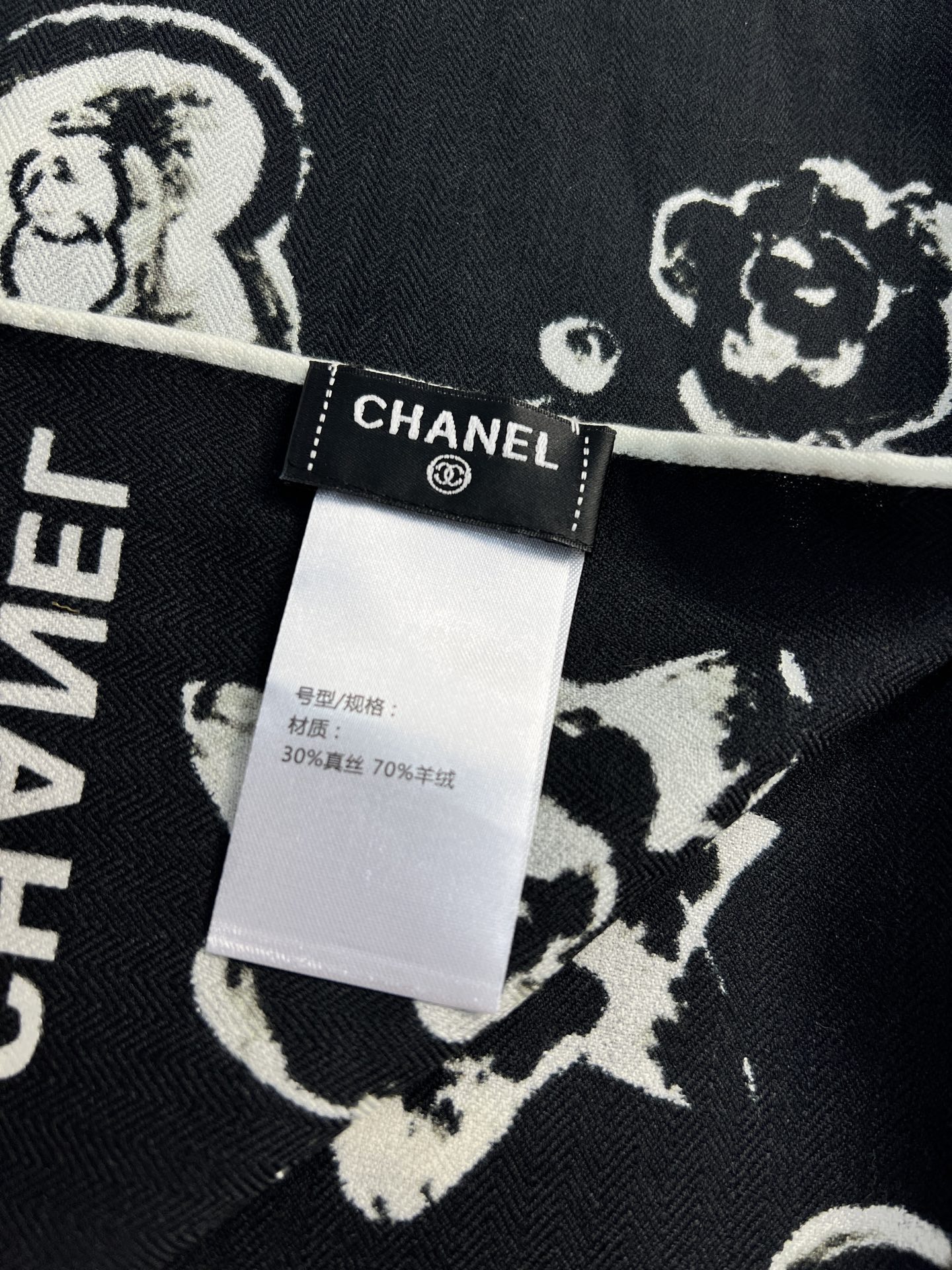 Chanel ~25秋冬新品～【爱心珍珠四叶草】【140双面丝毛披肩】手工卷边丝毛方巾（30%桑蚕丝70