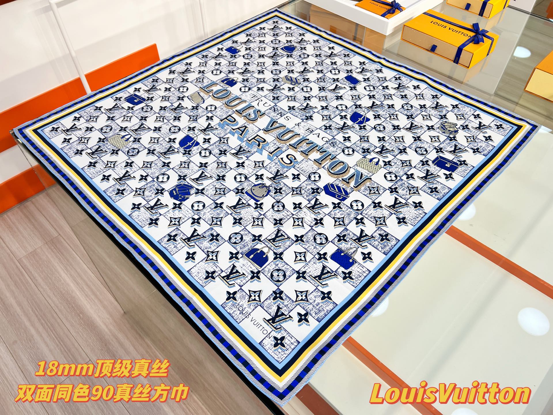 Louis Vuitton Damiergram 桑蚕丝方巾歌颂旅行之美 以创意笔触展现路易威登历史底蕴 可轻松点亮日常造型