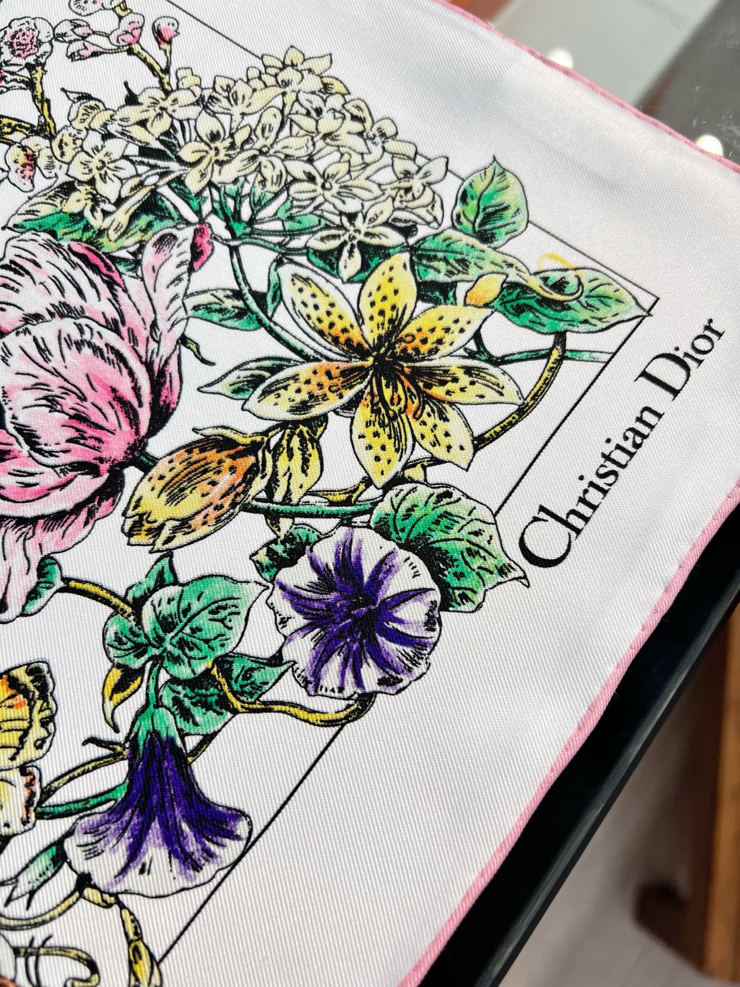 Dior 双面同色90印花方巾