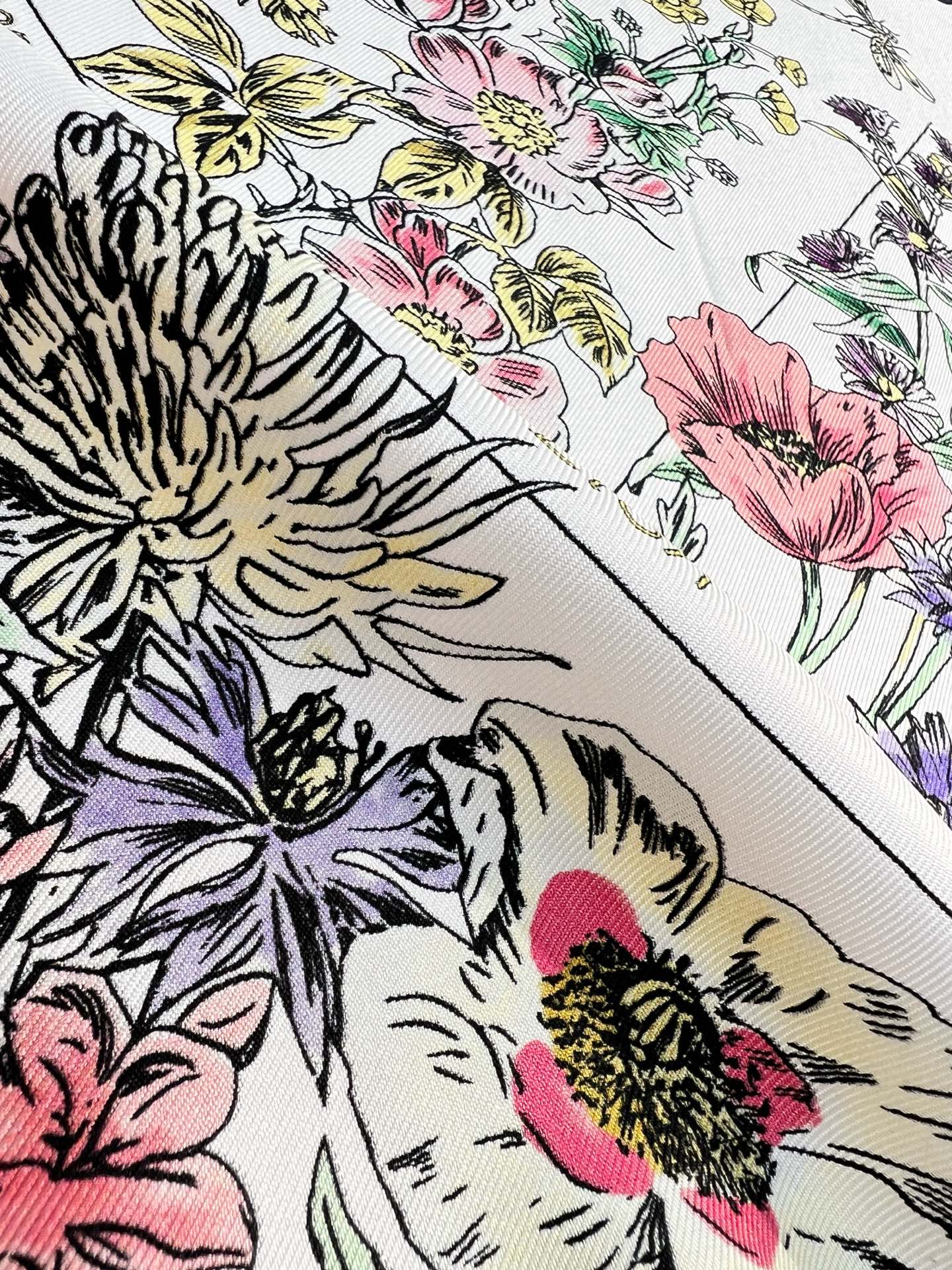 Dior 双面同色90印花方巾