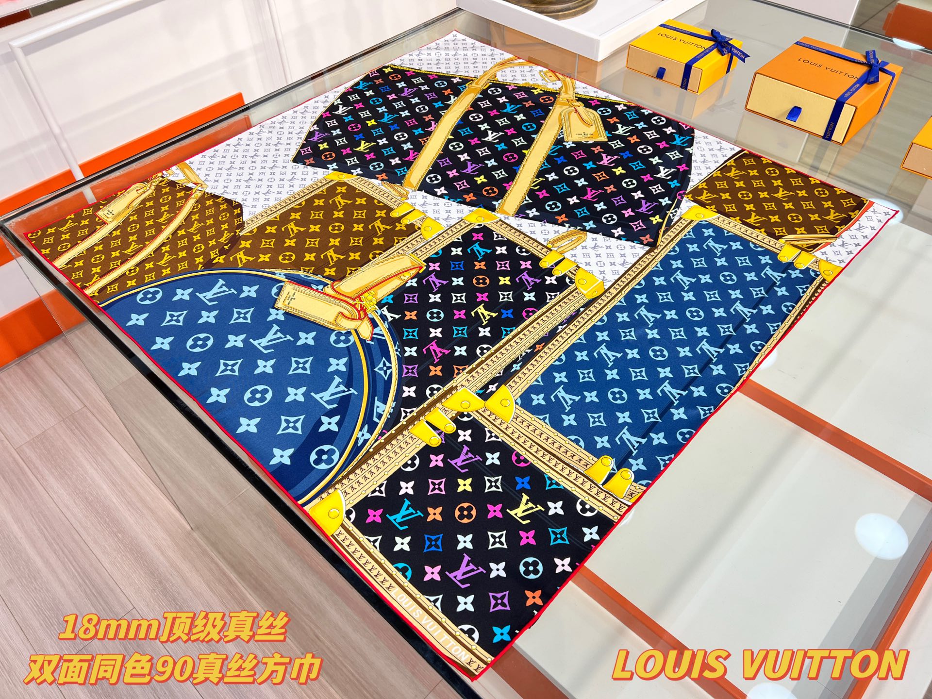LV X TM MONOGRAMMULTICOLOR COLLECTORSQUARE 90方巾路易威登携