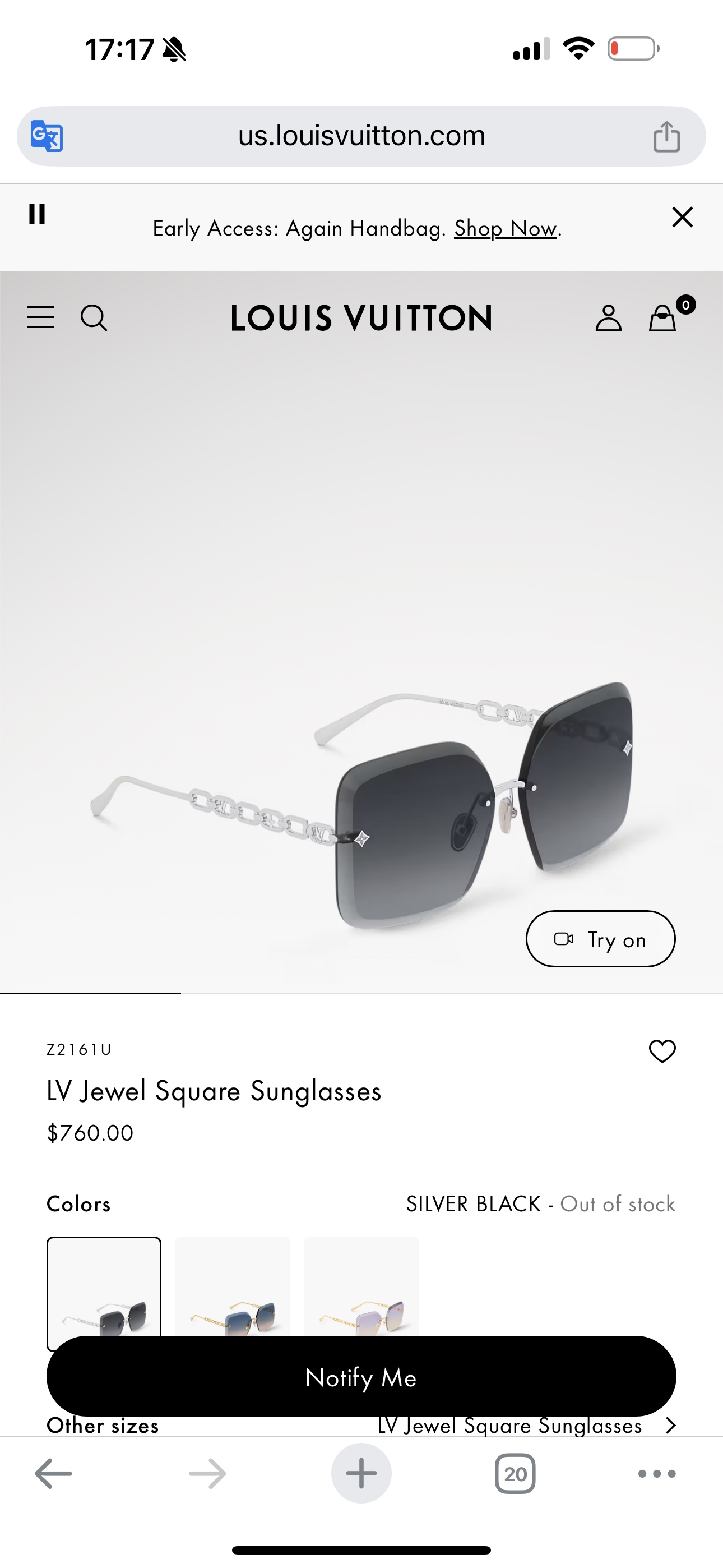  LOUIS VUITTON
MODEL：Z2162U
SIZE：61口15-140
