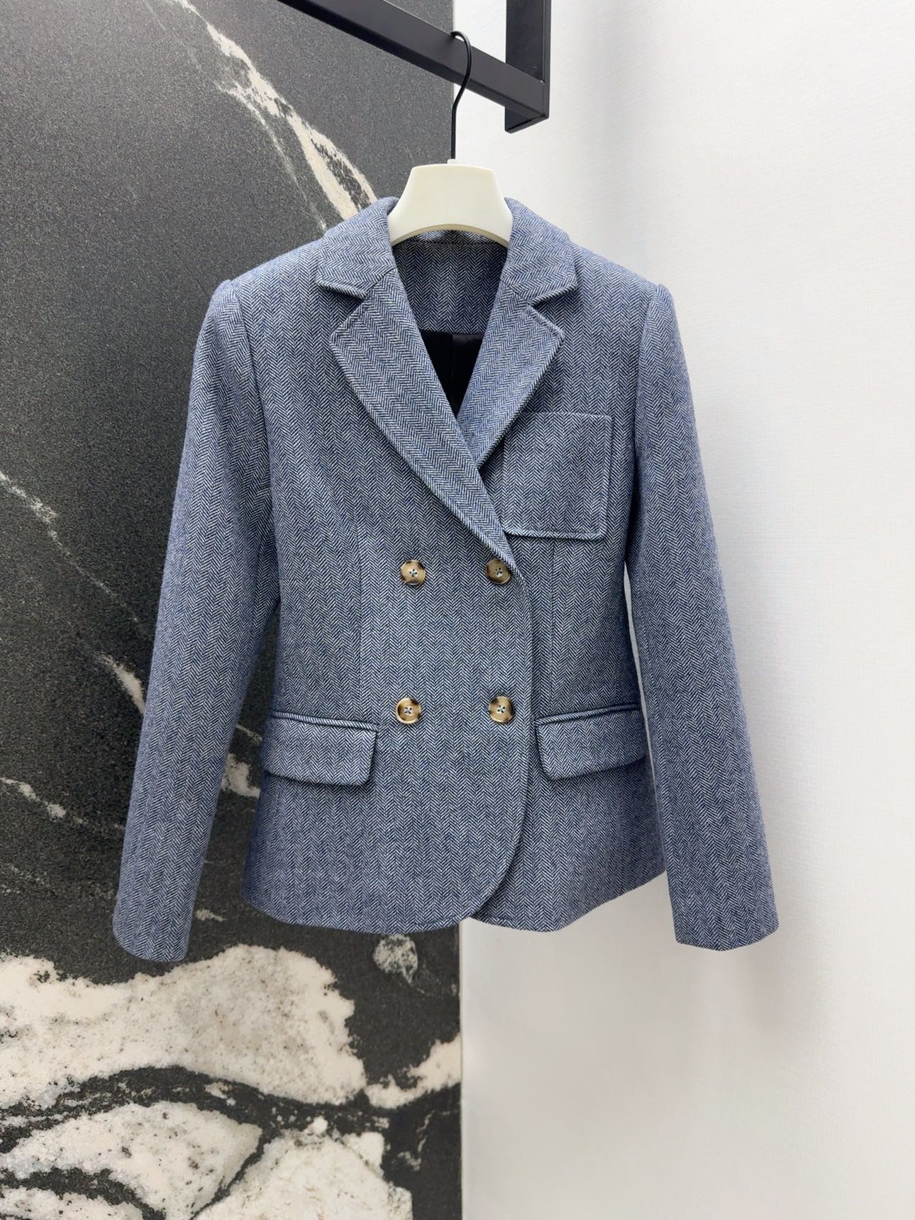 Loewe Abbigliamento Giacca & Soprabito Blu Lana Collezione Autunno/Inverno Vintage