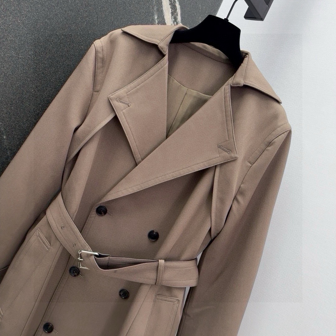 BV 24SS New-Collar Windsuit Coat: Classic Style for Single Women’s Fall Wardrobe - 图片 3