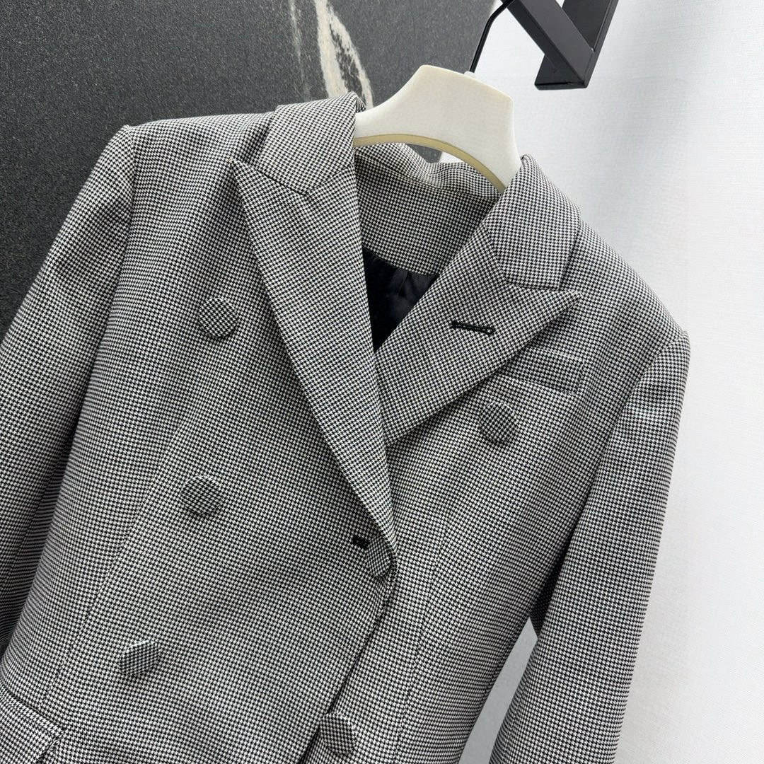 Retro Fashion Classic Suit with Cross-Button Cut-Off and Wool Tailoring - 图片 3
