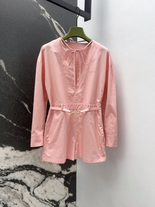 Gucci Peach Pink Shirt Style Romper - Spring/Summer Collection 1 Gucci Peach Pink Shirt Style Romper - Spring/Summer Collection