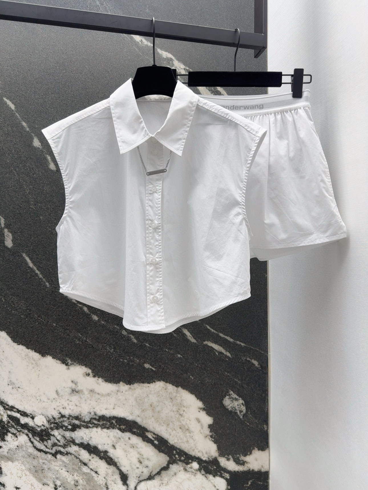 Fashionable Women’s Knitted Suit Set with Cotton Shirt: AW 25SS Collection - 图片 1