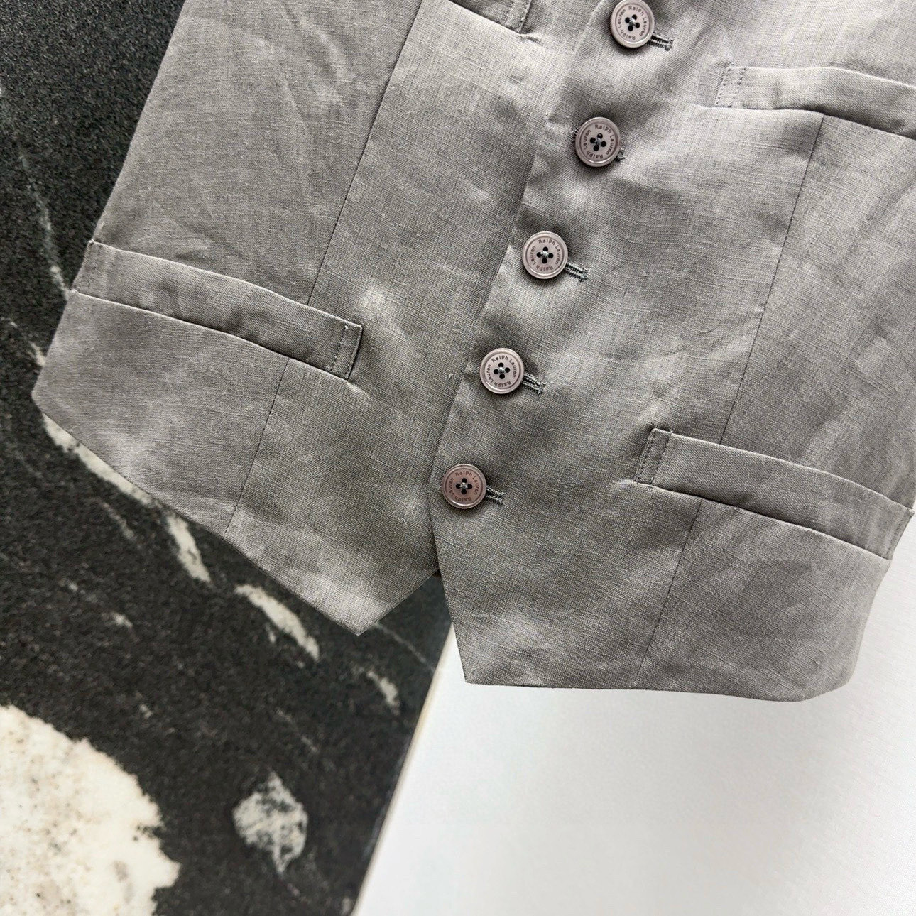 P851 Original Linen Suit with H-Style Vest and Shorts for Women - 图片 4