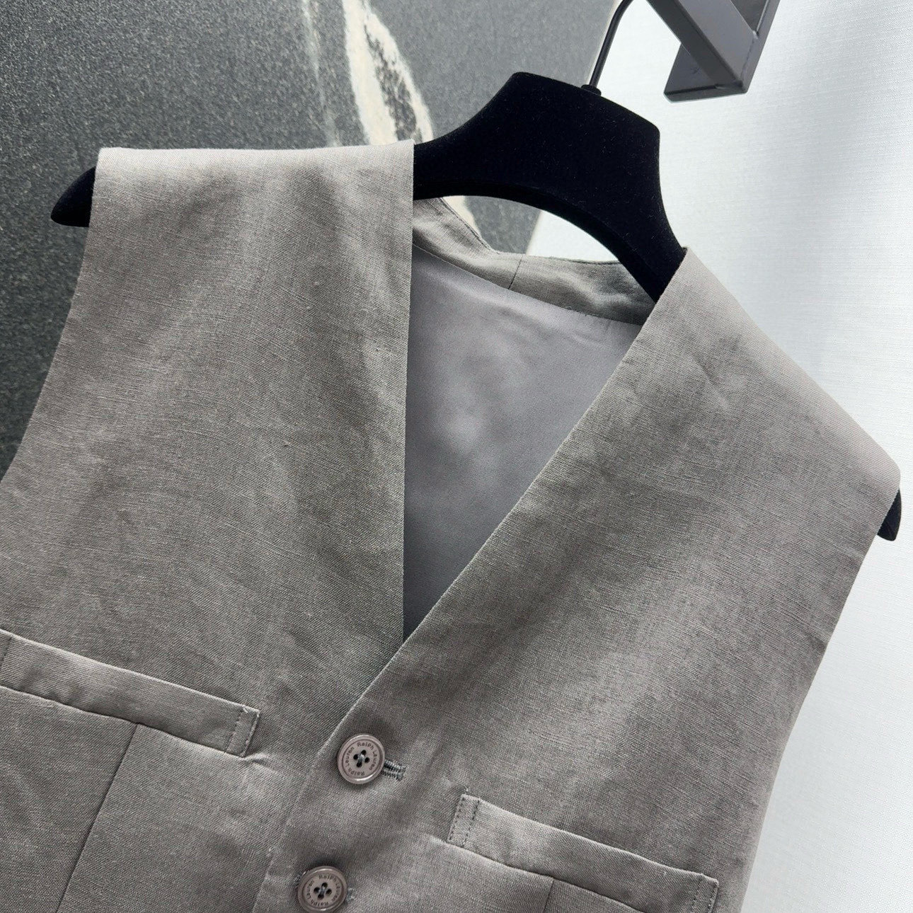 P851 Original Linen Suit with H-Style Vest and Shorts for Women - 图片 3