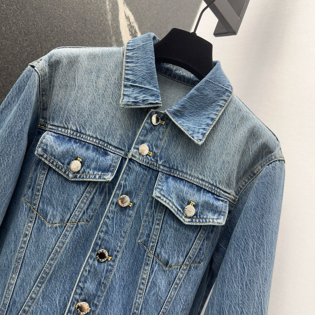 P816 Original One-Size-Fits-All Female Suit: Stylish Autumn Cowboy Dress with Retro Blue Wash - 图片 3