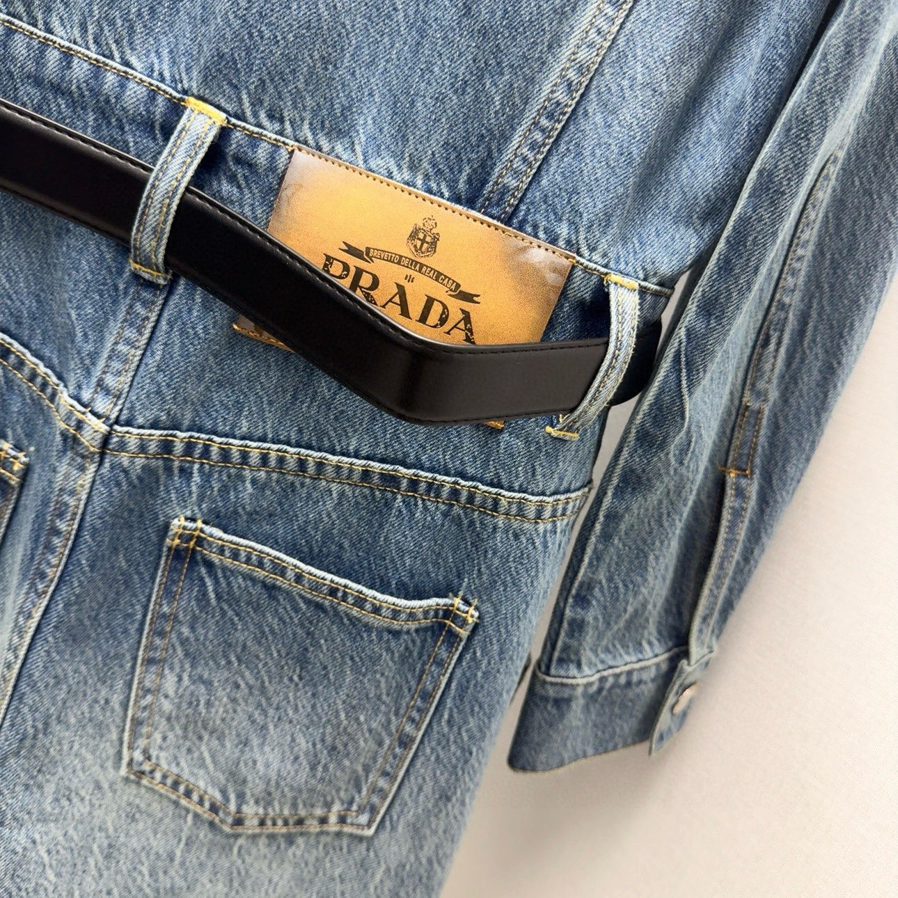 P816 Original One-Size-Fits-All Female Suit: Stylish Autumn Cowboy Dress with Retro Blue Wash - 图片 9