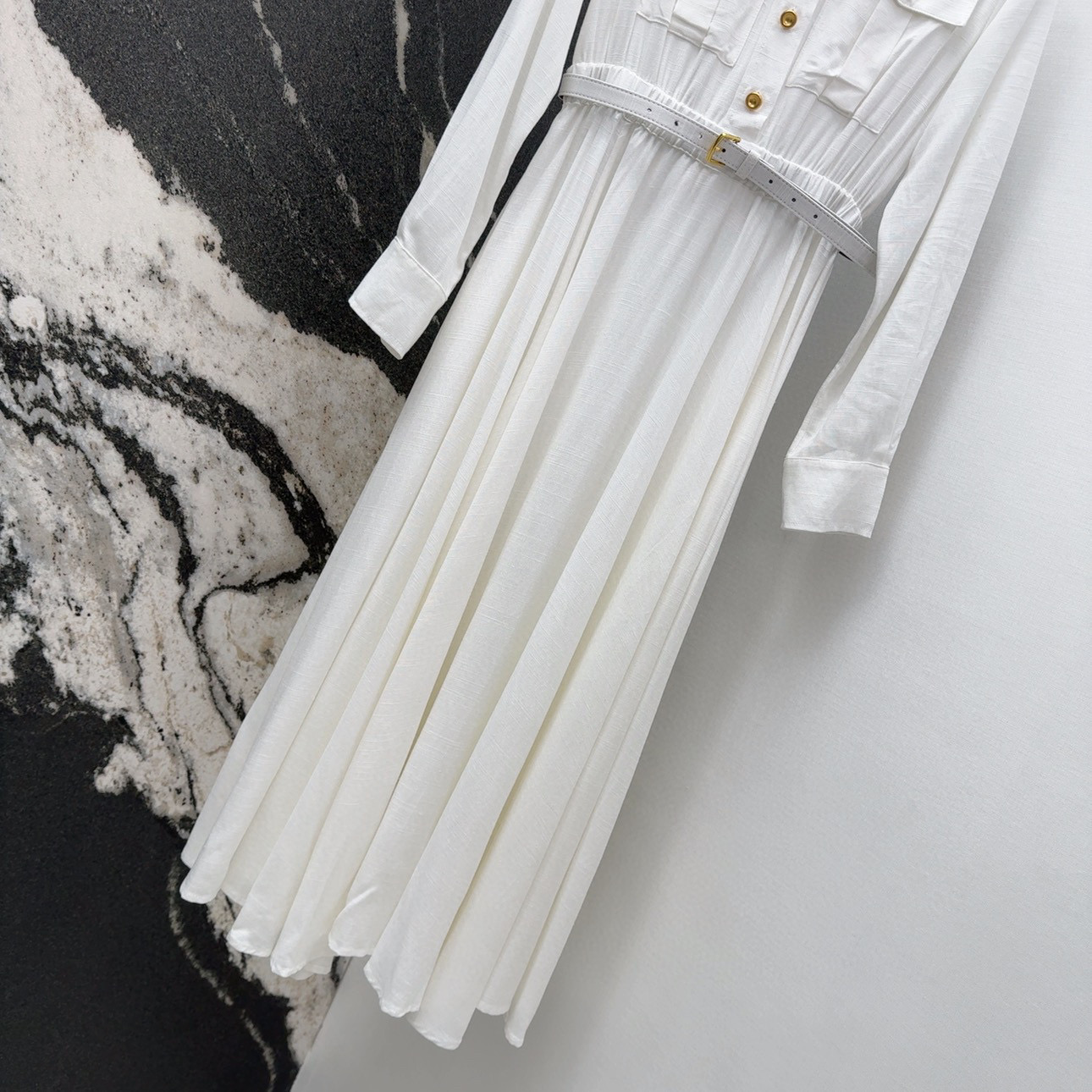 Metal-Stamped Shirt-Dressed Dress with High-Tempo Tie: P912 Original Suit Summary - 图片 5