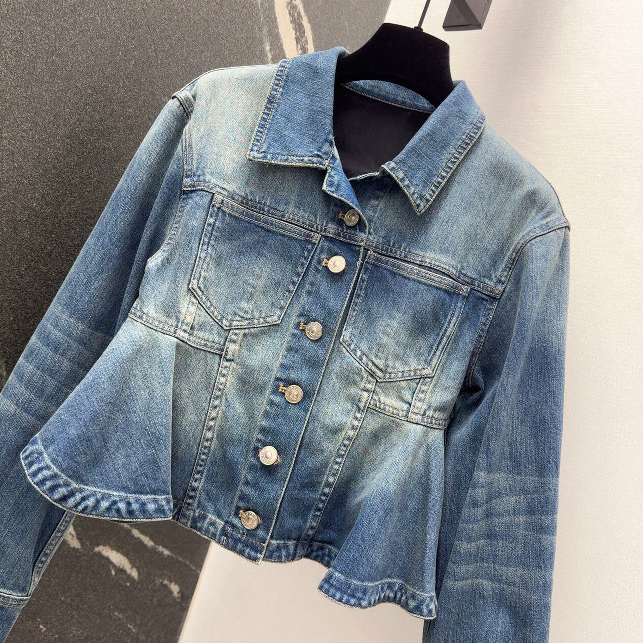 Retro-Washed Cowboy Doll Coat and Big Umbrella Dress: P672 Femininity Suit Summary - 图片 2