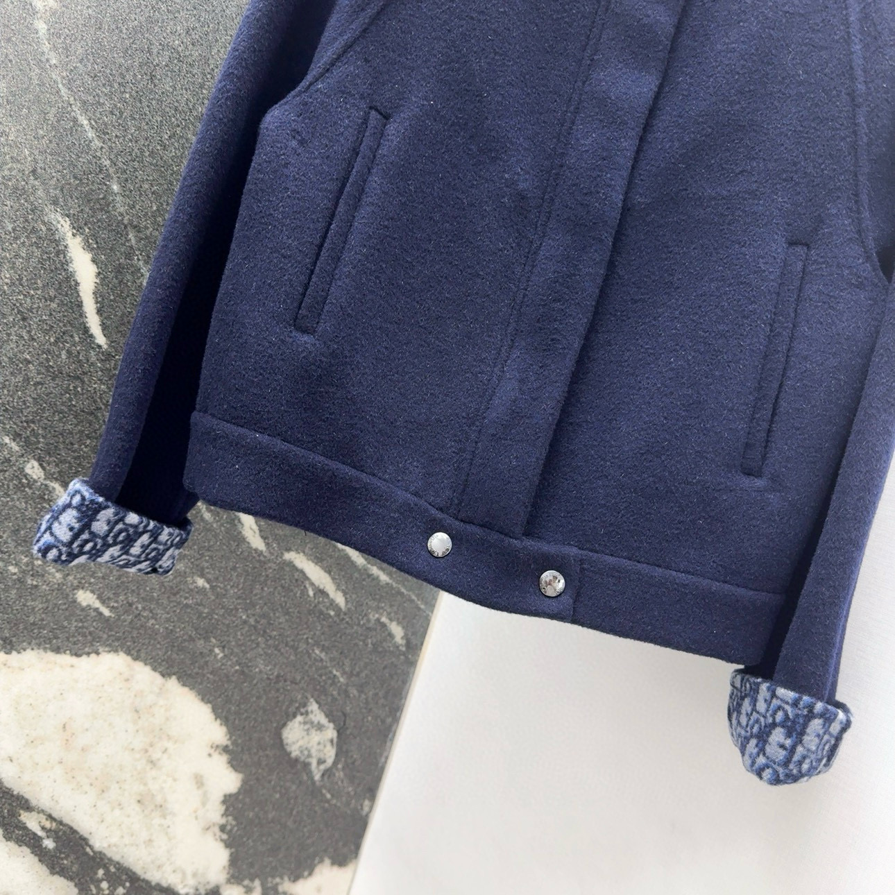 Dior Navy Blue Wool Reversible Short Jacket with Logo 5 i1754797398180 4072 0 4