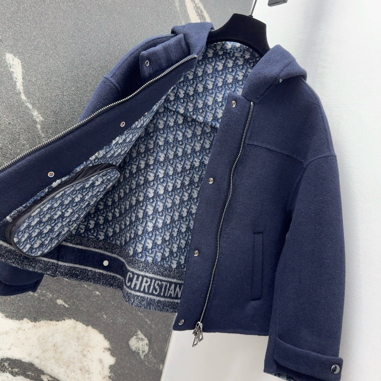 Classic Logo Wool Blend Hooded Jacket, Handmade Double-Sided Coat 7 i1754797989952 2891 0 6