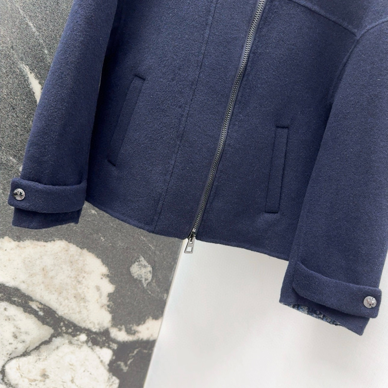 Classic Logo Wool Blend Hooded Jacket, Handmade Double-Sided Coat 4 i1754797990920 5744 0 3
