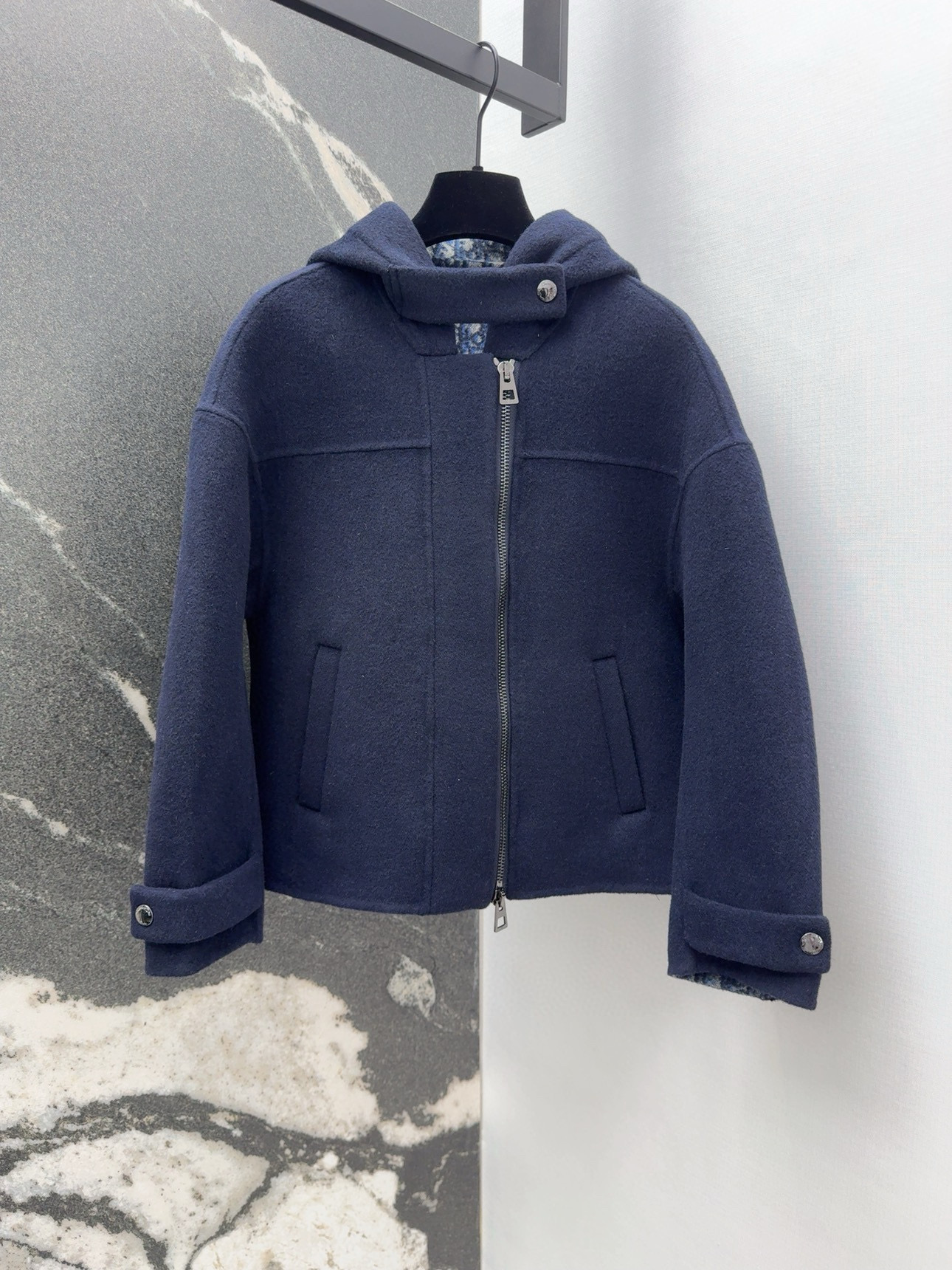 Classic Logo Wool Blend Hooded Jacket, Handmade Double-Sided Coat 1 i1754797990921 8126 0 0
