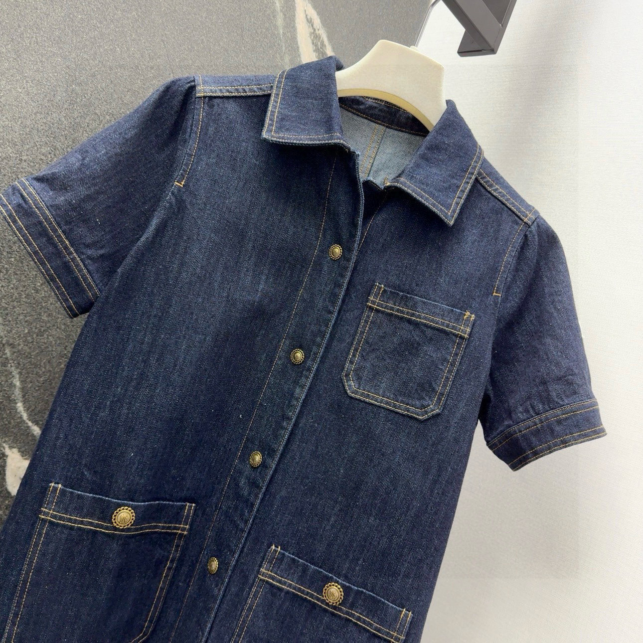 Title: “mC 25SS Spring/Summer Back-Skind Cowboy Dress – Stylish and Comfortable for Daily Wear” Summary: New water-washing cowboy dress with back-skind design - 图片 3