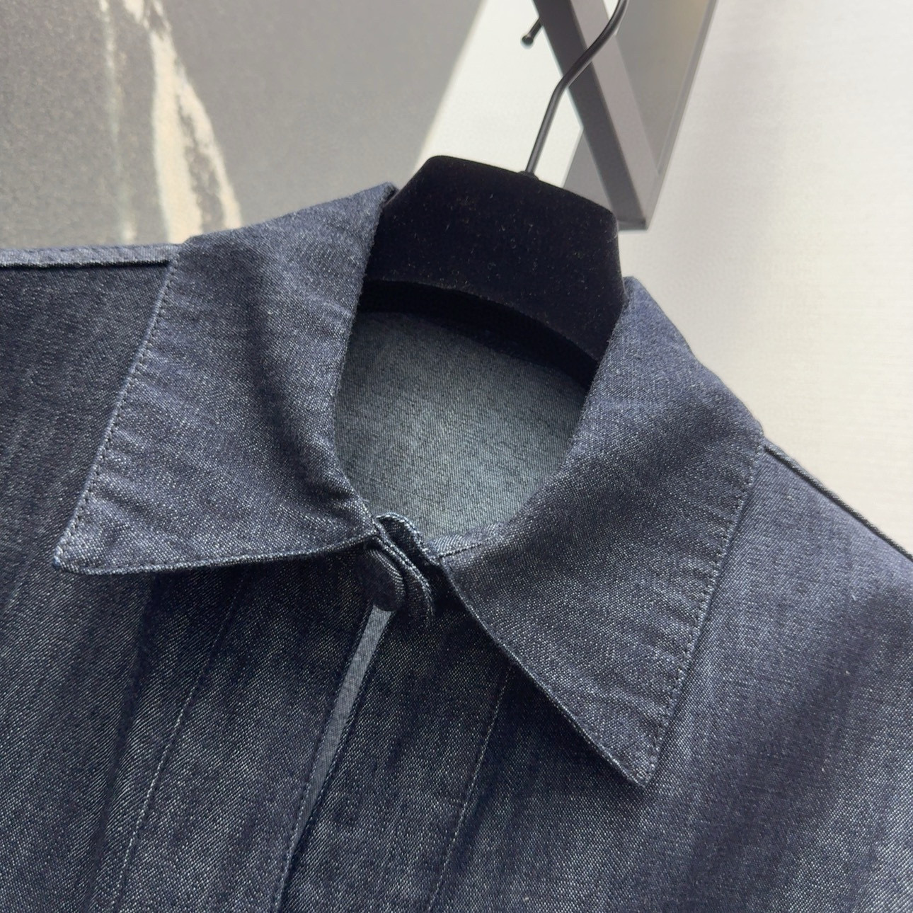 “New Women’s Cowboy Shirt Dress with Retro Circle Belt – Stylish and Custom-Made” - 图片 4