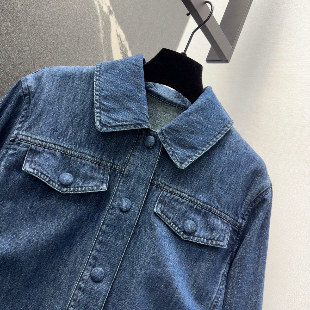 “Vintage Cowboy Jacket: Custom-Made Female Suit with Fresh Water-Washing Style” - 图片 2