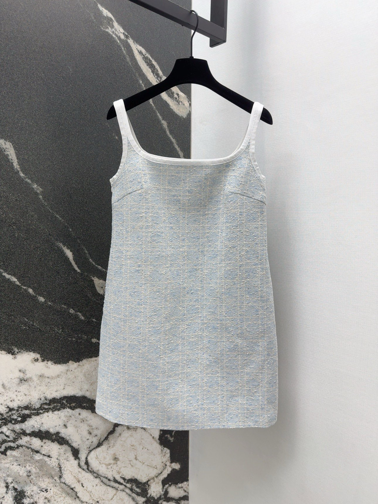 Dior Miss D Glacier Blue Tweed A-Line Mini Dress Sleeveless Elegant Style 1 i1756530296122 2103 0 0