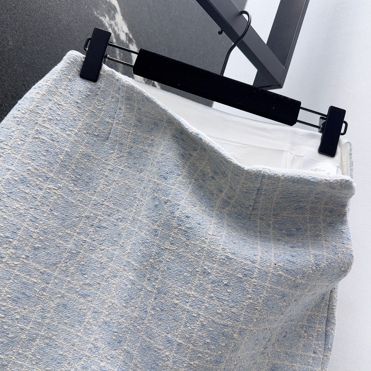 Miss D Inspired Blue Tweed Mini Skirt, High Waist A-Line Skirt 7 i1756536588713 3236 0 3