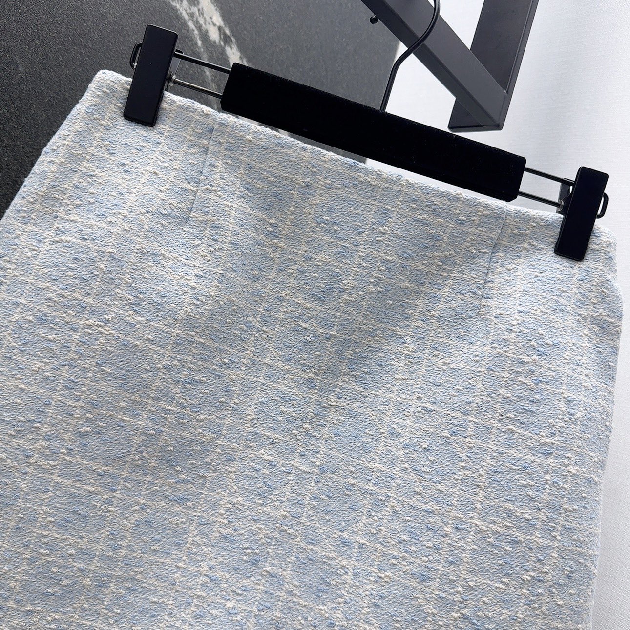 Miss D Inspired Blue Tweed Mini Skirt, High Waist A-Line Skirt 4 i1756536588784 4812 0 8