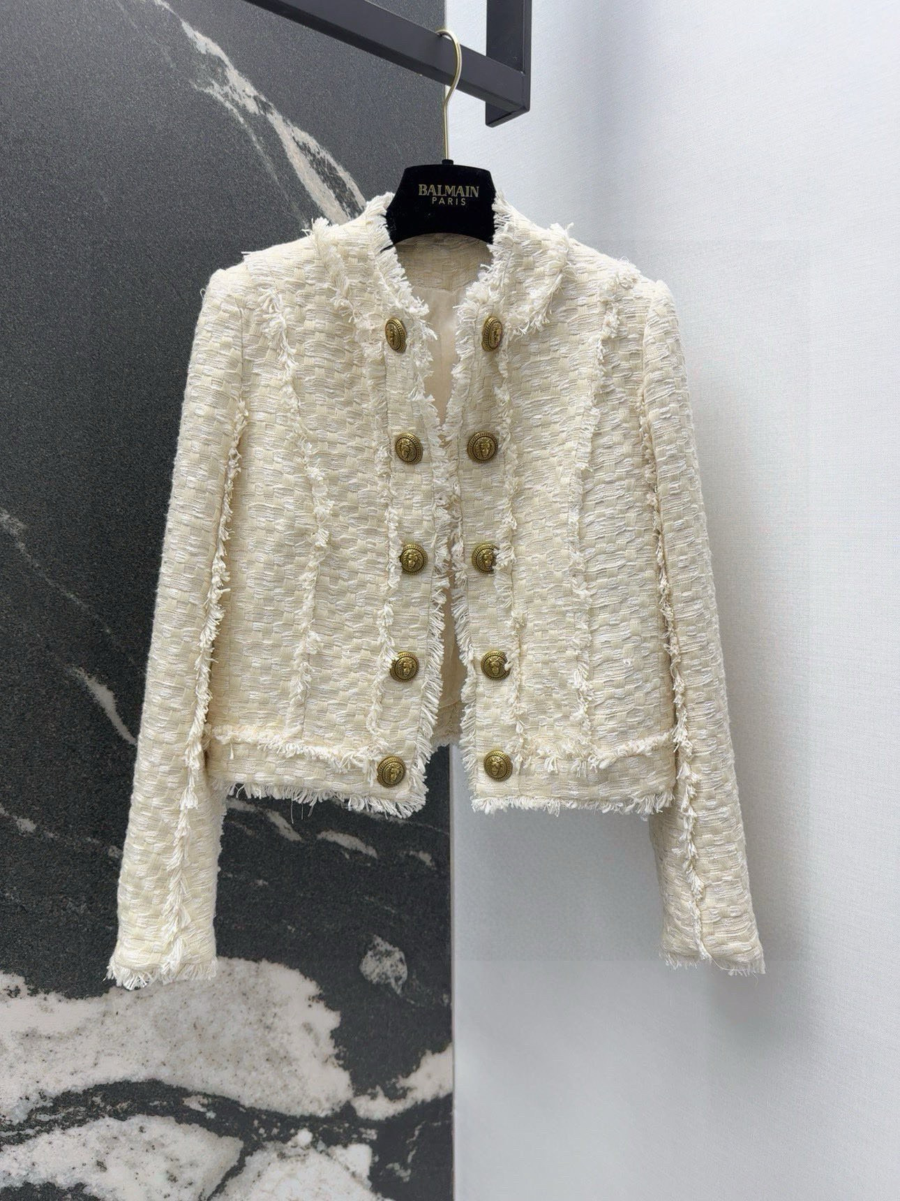 Balmain Double-Breasted Tweed Jacket - Elegant Parisian Style