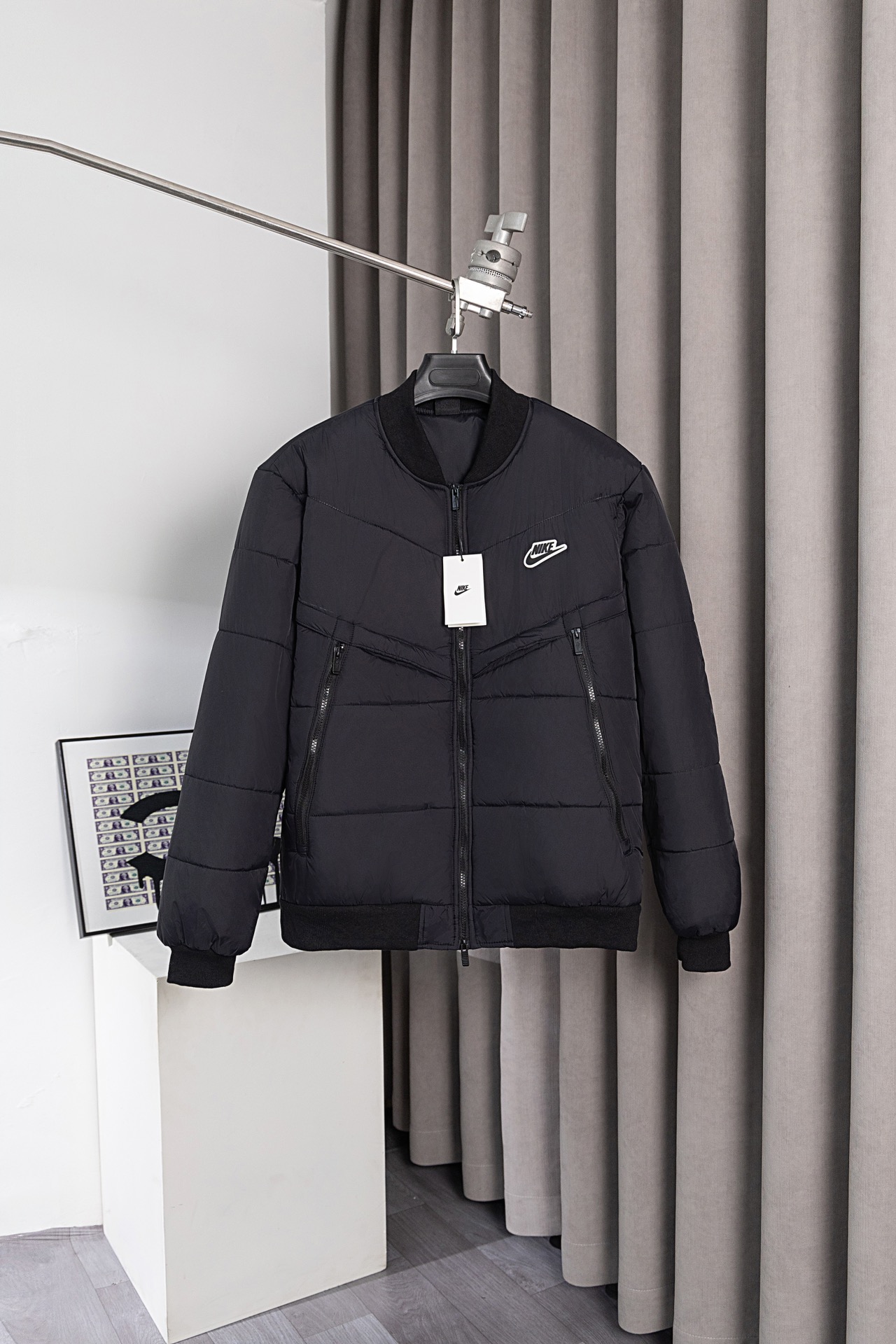 Nike Winter Waterproof Padded Bomber Jacket, Windproof, Warm, and Stylish