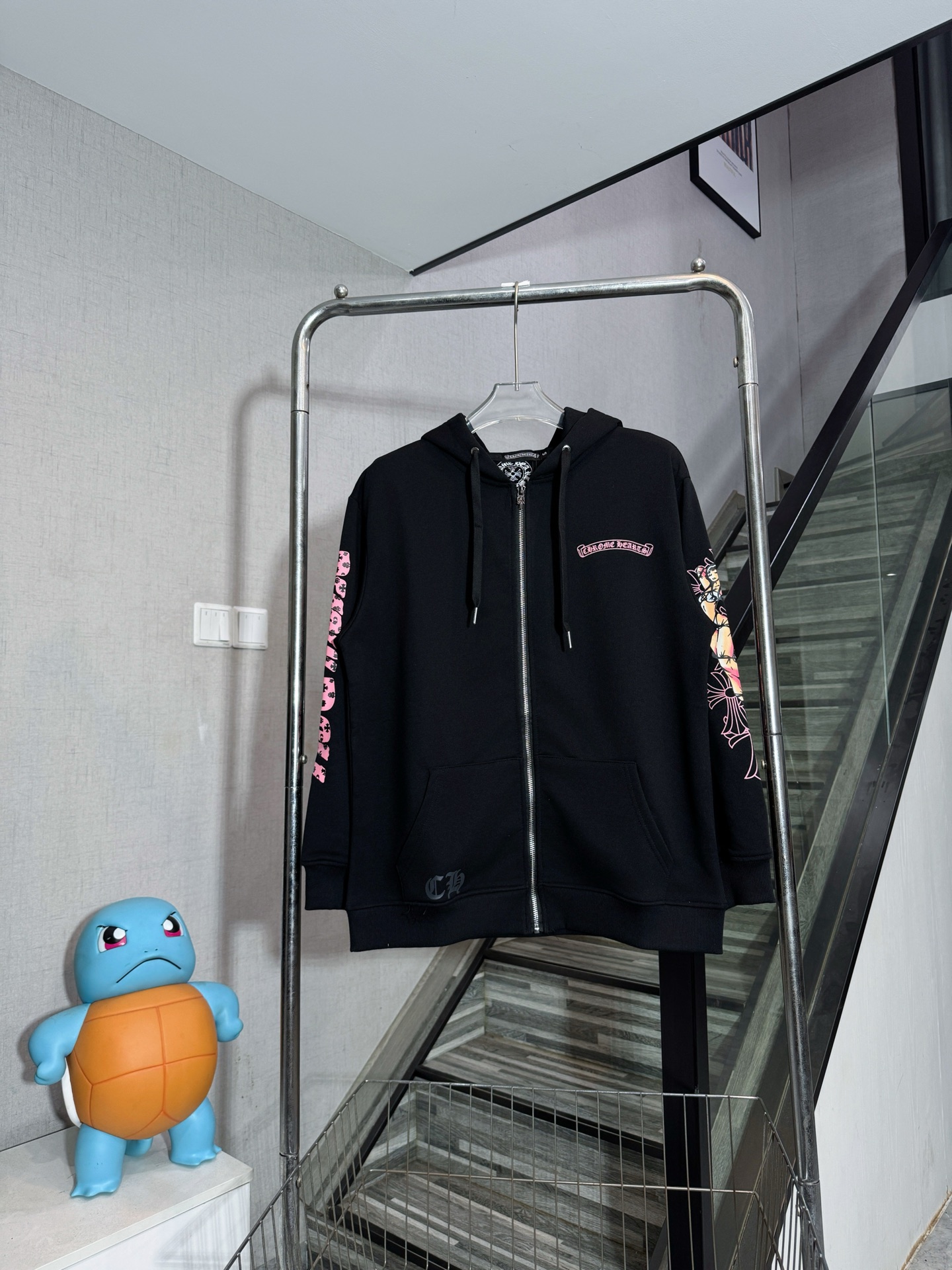 Chrome Hearts Manga Print Zip-Up Hoodie Heavy Cotton Blend - Unisex