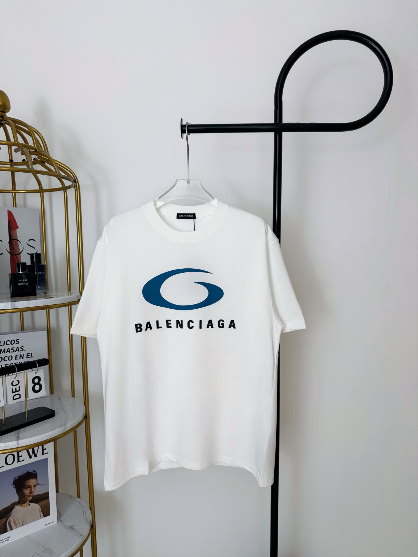 P65 número de modelo: HE207 Balenciaga - Balenciaga anillo azul patrón de letras cuello redondo mangas cortas en el pec…