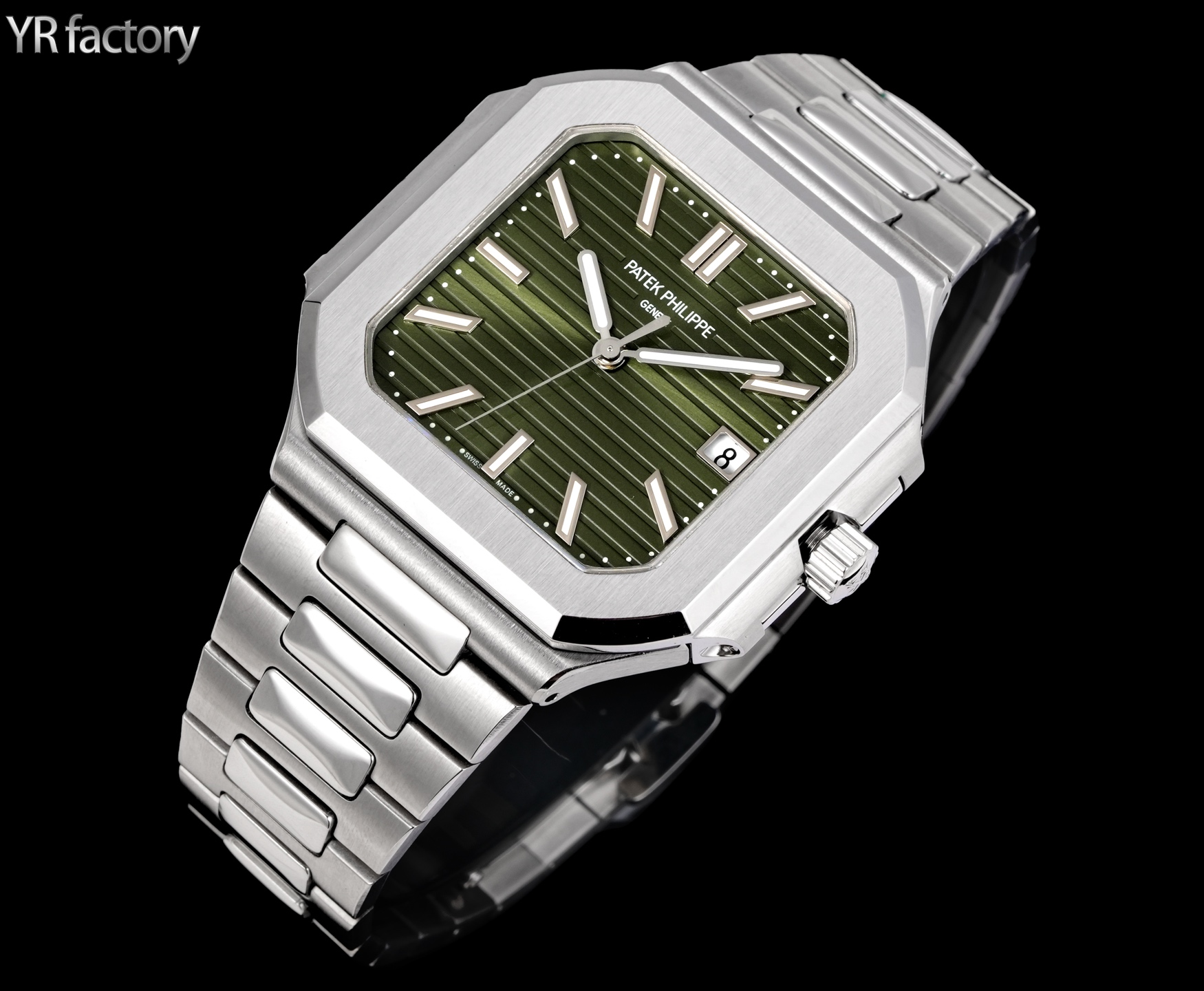 NO:662782,White gold YR factory Patek Philippe cubitus series 5821 small TV - the benchmark of elegant sports watches in the new era. 45mm size, equipped with modified Cal.330sc automatic winding movement, upper and lower sapphire glass, water-resistant to 30 meters, and the polishing and polishing process is consistent with the original.,,patek philippe19860909白 金 YR factory 百达翡丽cubitus系列 5821小电视-新时代的优雅运动腕表标杆 45mm尺寸,配备了改Cal.330sc自动上链机芯,上下蓝宝石玻璃,防水深度30米,抛光打磨工艺与原装一致.,,patek philippe,Watch