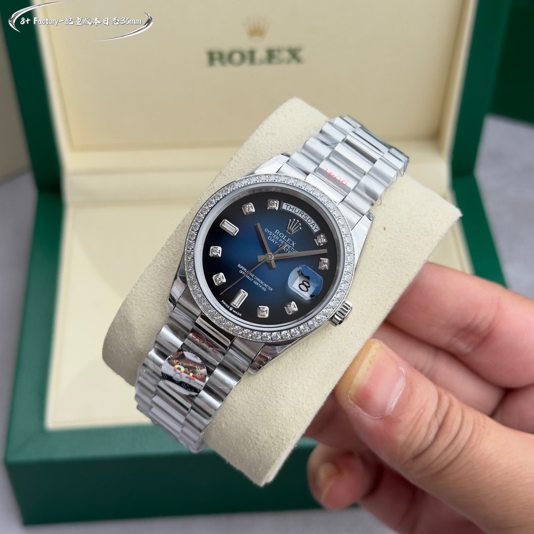 NO:641516,8+ Factory Eight Factory Counterweight Version Hidden Full Diamonds Rolex Day Date 36mm Dual Calendar Optional with 2834 movement or movement (non-full tungsten paint peeling material) [发][发] Can be gold-covered, does not peel off paint, does not turn black [Rose][Rose],, rolex198609098+ Factory 八厂 配重版 隐藏款满钻 劳力士Rolex 星期日志型 36mm 双历 可选搭配2834机芯或机芯（非全钨金掉漆材质） [發][發] 可包金 不掉漆 不发黑[玫瑰][玫瑰],,rolex,Watch