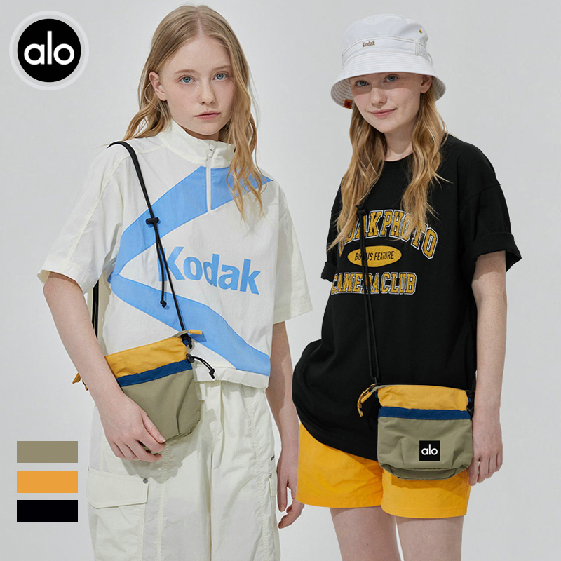 Alo accessories aloyoga contrast color outdoor sports crossbody bag Kodak mini casual drawstring zipper bucket bag for women