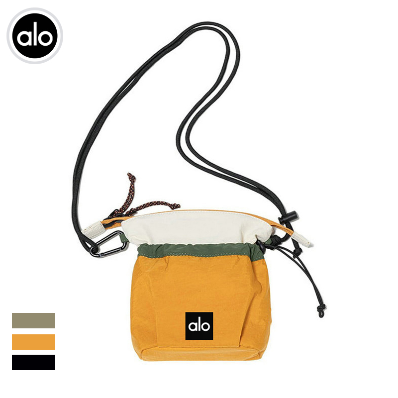 Alo accessories aloyoga contrast color outdoor sports crossbody bag Kodak mini casual drawstring zipper bucket bag for women
