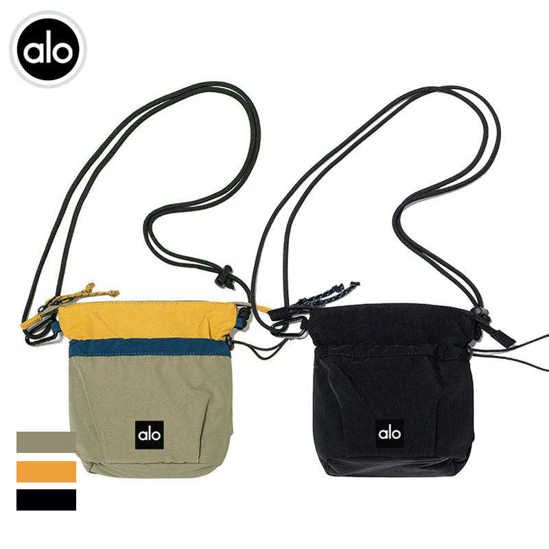 Alo accessories aloyoga contrast color outdoor sports crossbody bag Kodak mini casual drawstring zipper bucket bag for women