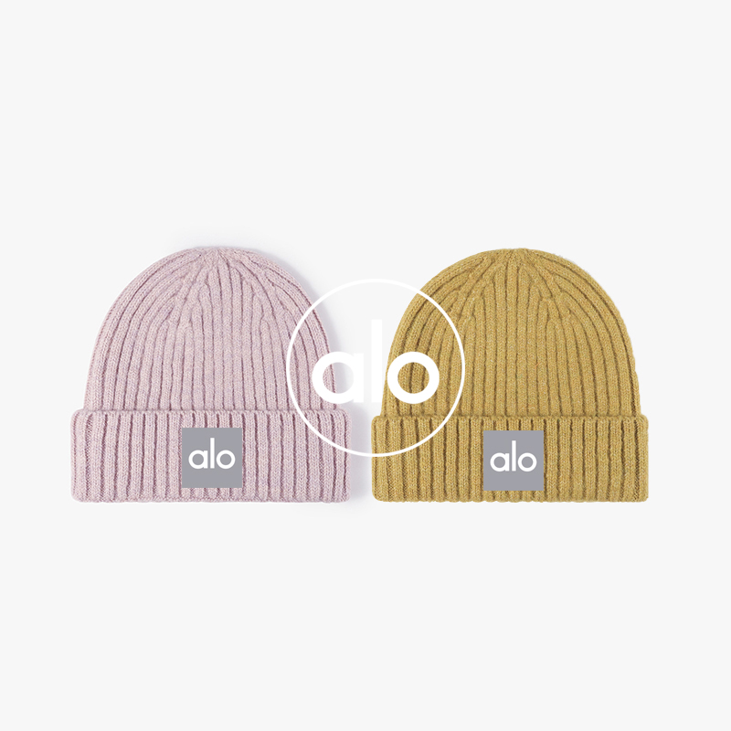 Alo accessories knitted hat autumn winter versatile warm men women windproof woolen hat large head circumference yoga