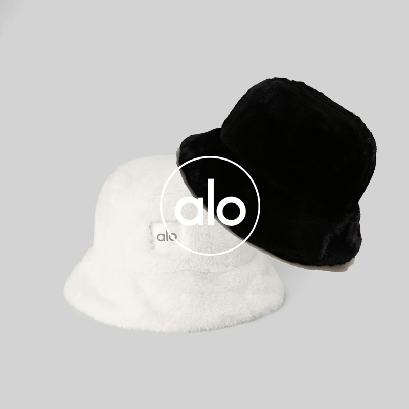 Alo accessories aloyoga plush retro simple fisherman phase autumn and winter versatile warm and fashionable basin hat