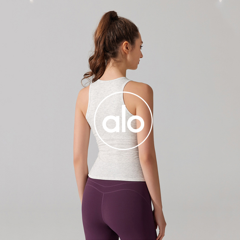 Alo tank studio brown and black yoga