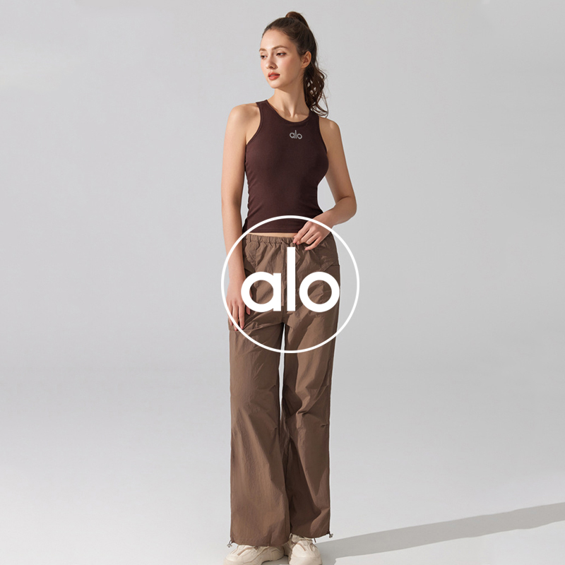 Alo tank studio brown and black yoga