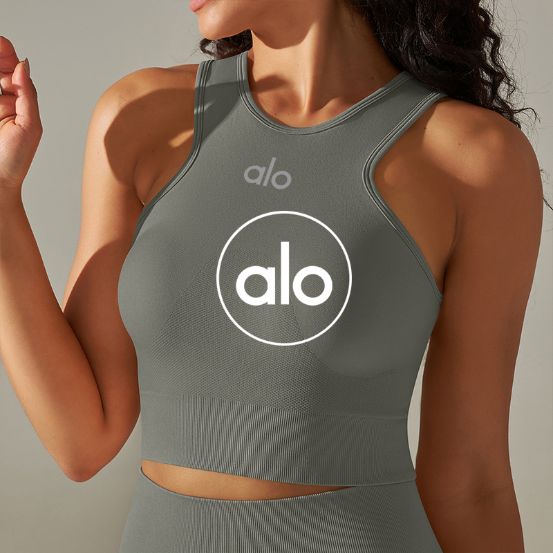 Alo tank yoga taupe gray